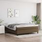 Preview: ARDEBO.de - Boxspringbett mit Matratze Dunkelbraun 160x200 cm Stoff