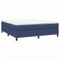 Preview: Boxspringbett mit Matratze Blau 160x200 cm Stoff