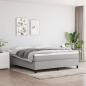 Preview: ARDEBO.de - Boxspringbett mit Matratze Hellgrau 180x200 cm Stoff