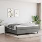 Preview: ARDEBO.de - Boxspringbett mit Matratze Dunkelgrau 180x200 cm Stoff