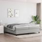 Preview: ARDEBO.de - Boxspringbett mit Matratze Hellgrau 200x200 cm Stoff