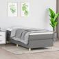 Preview: ARDEBO.de - Boxspringbett mit Matratze Dunkelgrau 80x200 cm Stoff