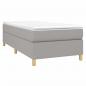 Preview: Boxspringbett mit Matratze Hellgrau 90x190 cm Stoff