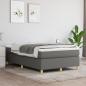 Preview: ARDEBO.de - Boxspringbett mit Matratze Dunkelgrau 120x200 cm Stoff