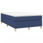 Preview: Boxspringbett mit Matratze Blau 120x200 cm Stoff