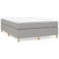 Preview: Boxspringbett mit Matratze Hellgrau 140x190 cm Stoff