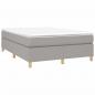 Preview: Boxspringbett mit Matratze Hellgrau 140x190 cm Stoff