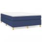 Preview: Boxspringbett mit Matratze Blau 140x190 cm Stoff