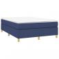 Preview: Boxspringbett mit Matratze Blau 140x200 cm Stoff