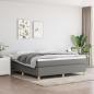 Preview: ARDEBO.de - Boxspringbett mit Matratze Dunkelgrau 160x200 cm Stoff