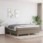 Preview: ARDEBO.de - Boxspringbett mit Matratze Taupe 160x200 cm Stoff