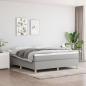 Preview: ARDEBO.de - Boxspringbett mit Matratze Hellgrau 180x200 cm Stoff