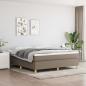 Preview: ARDEBO.de - Boxspringbett mit Matratze Taupe 180x200 cm Stoff