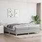 Preview: ARDEBO.de - Boxspringbett mit Matratze Hellgrau 200x200 cm Stoff