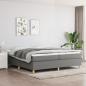 Preview: ARDEBO.de - Boxspringbett mit Matratze Dunkelgrau 200x200 cm Stoff