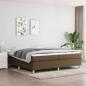 Preview: ARDEBO.de - Boxspringbett mit Matratze Dunkelbraun 200x200 cm Stoff