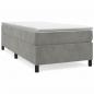 Preview: Boxspringbett mit Matratze Hellgrau 90x190 cm Samt