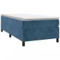 Preview: Boxspringbett mit Matratze Dunkelblau 90x190 cm Samt