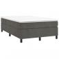 Preview: Boxspringbett mit Matratze Dunkelgrau 120x200 cm Samt