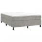 Preview: Boxspringbett mit Matratze Hellgrau 140x190 cm Samt