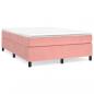 Preview: Boxspringbett mit Matratze Rosa 140x190 cm Samt