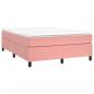 Preview: Boxspringbett mit Matratze Rosa 140x190 cm Samt