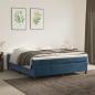 Preview: ARDEBO.de - Boxspringbett mit Matratze Dunkelblau 160x200 cm Samt