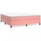 Preview: Boxspringbett mit Matratze Rosa 160x200 cm Samt