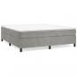 Preview: Boxspringbett mit Matratze Hellgrau 200x200 cm Samt