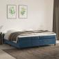 Preview: ARDEBO.de - Boxspringbett mit Matratze Dunkelblau 200x200 cm Samt