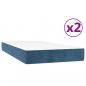 Preview: Boxspringbett mit Matratze Dunkelblau 200x200 cm Samt