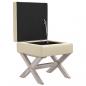 Preview: Hocker mit Stauraum 45x45x49 cm Leinen