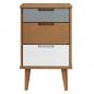 Preview: Nachttisch MOLDE Braun 40x35x65 cm Massivholz Kiefer