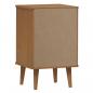 Preview: Nachttisch MOLDE Braun 40x35x65 cm Massivholz Kiefer