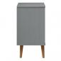 Preview: Nachttisch MOLDE Grau 40x35x65 cm Massivholz Kiefer