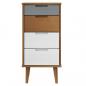 Preview: Schubladenschrank MOLDE Braun 40x35x82 cm Massivholz Kiefer