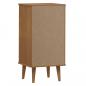 Preview: Schubladenschrank MOLDE Braun 40x35x82 cm Massivholz Kiefer