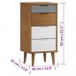 Preview: Schubladenschrank MOLDE Braun 40x35x82 cm Massivholz Kiefer