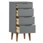 Preview: Schubladenschrank MOLDE Grau 40x35x82 cm Massivholz Kiefer