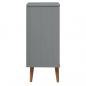 Preview: Schubladenschrank MOLDE Grau 40x35x82 cm Massivholz Kiefer