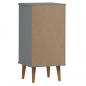 Preview: Schubladenschrank MOLDE Grau 40x35x82 cm Massivholz Kiefer