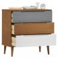 Preview: Schubladenschrank MOLDE Braun 80x40x80 cm Massivholz Kiefer