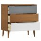 Preview: Schubladenschrank MOLDE Braun 80x40x80 cm Massivholz Kiefer