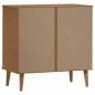 Preview: Schubladenschrank MOLDE Braun 80x40x80 cm Massivholz Kiefer