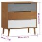 Preview: Schubladenschrank MOLDE Braun 80x40x80 cm Massivholz Kiefer