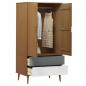 Preview: Kleiderschrank MOLDE Braun 90x55x175 cm Massivholz Kiefer