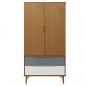 Preview: Kleiderschrank MOLDE Braun 90x55x175 cm Massivholz Kiefer