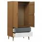 Preview: Kleiderschrank MOLDE Braun 90x55x175 cm Massivholz Kiefer