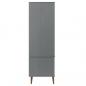 Preview: Kleiderschrank MOLDE Grau 90x55x175 cm Massivholz Kiefer