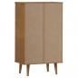 Preview: Schuhschrank MOLDE Braun 59,5x35x103 cm Massivholz Kiefer